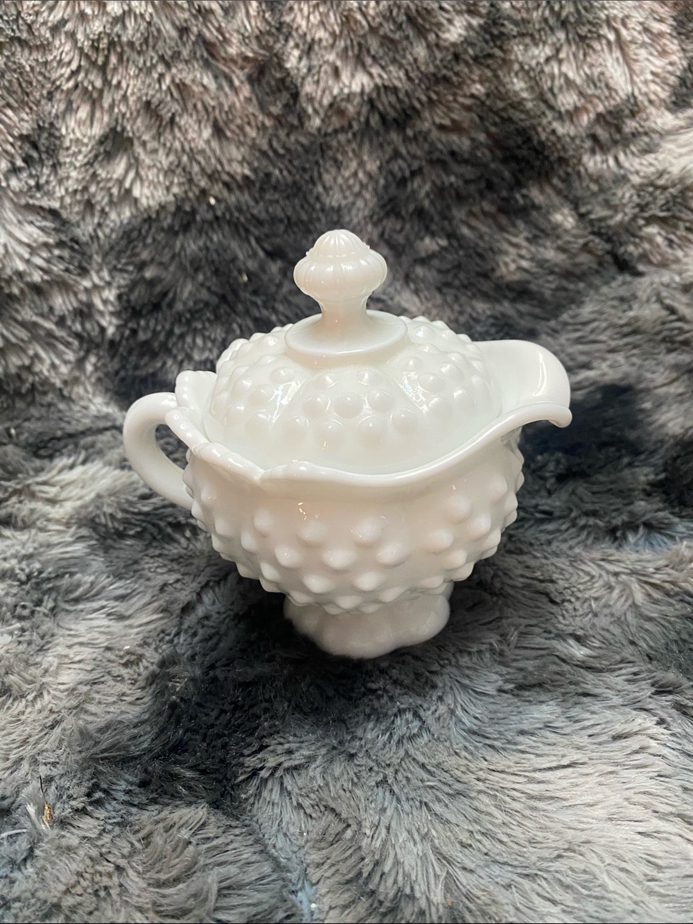 Vintage  Fenton Art Glass lidded creamer
